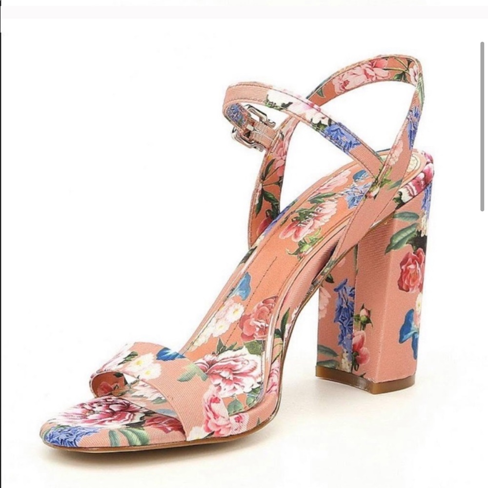 Floral block heels